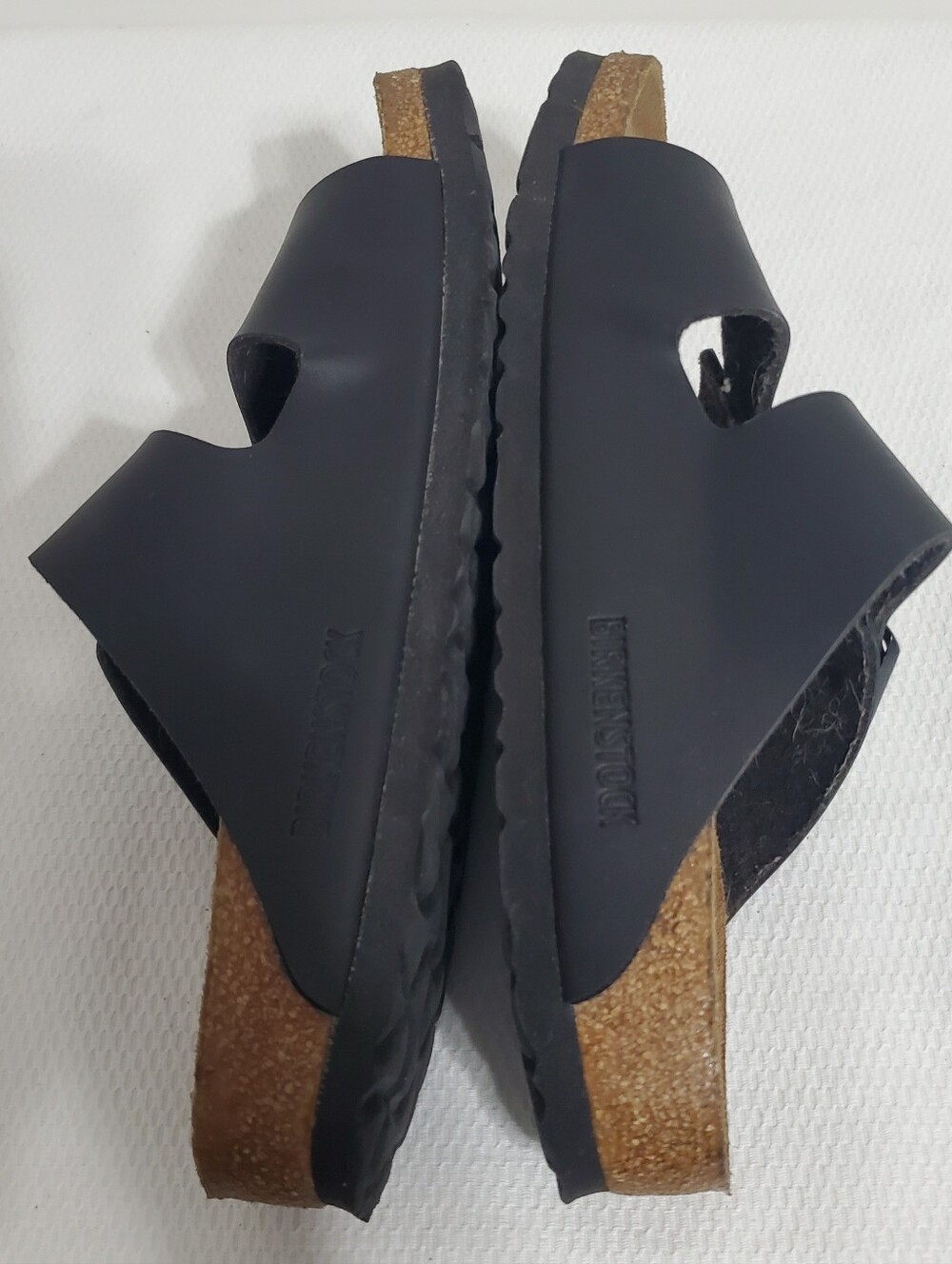 Birkenstock Arizona Black Rubbed Leather Double Strap Sandal Womens EU 37 - Picture 7 of 10